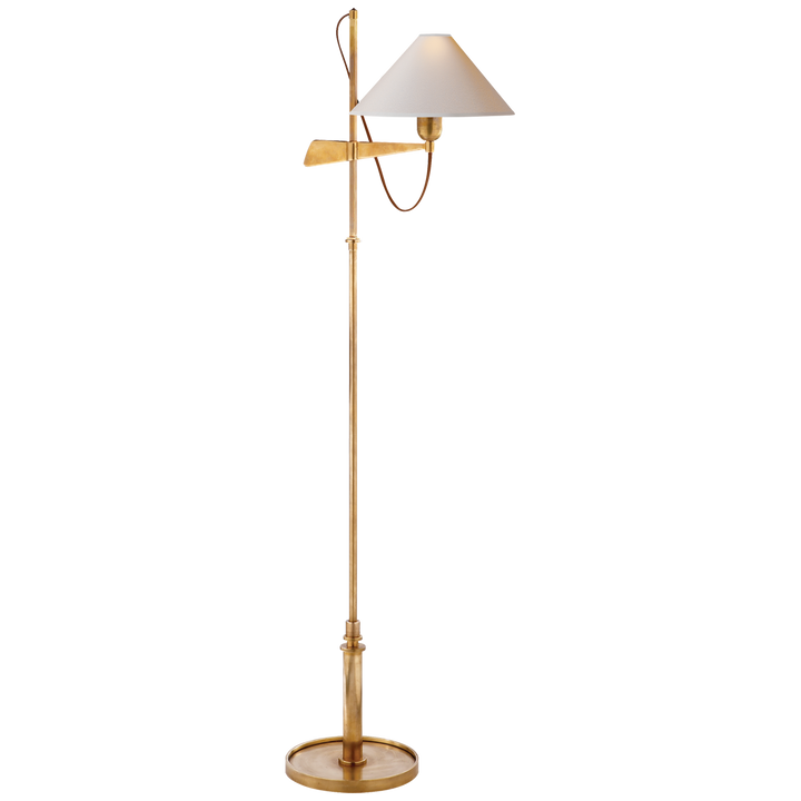 Harris Bridge Arm Floor Lamp-Visual Comfort-VISUAL-SP 1505HAB-NP-Floor LampsHand-Rubbed Antique Brass-Natural Paper Shade-5-France and Son