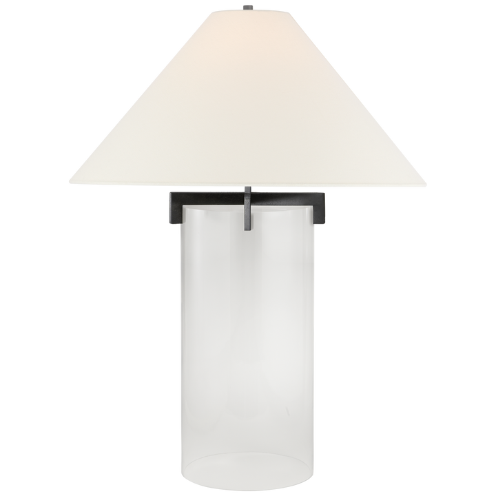 Bailey Table Lamp-Visual Comfort-VISUAL-SP 3015AI/CG-L-Table LampsAged Iron-Linen Shade-3-France and Son