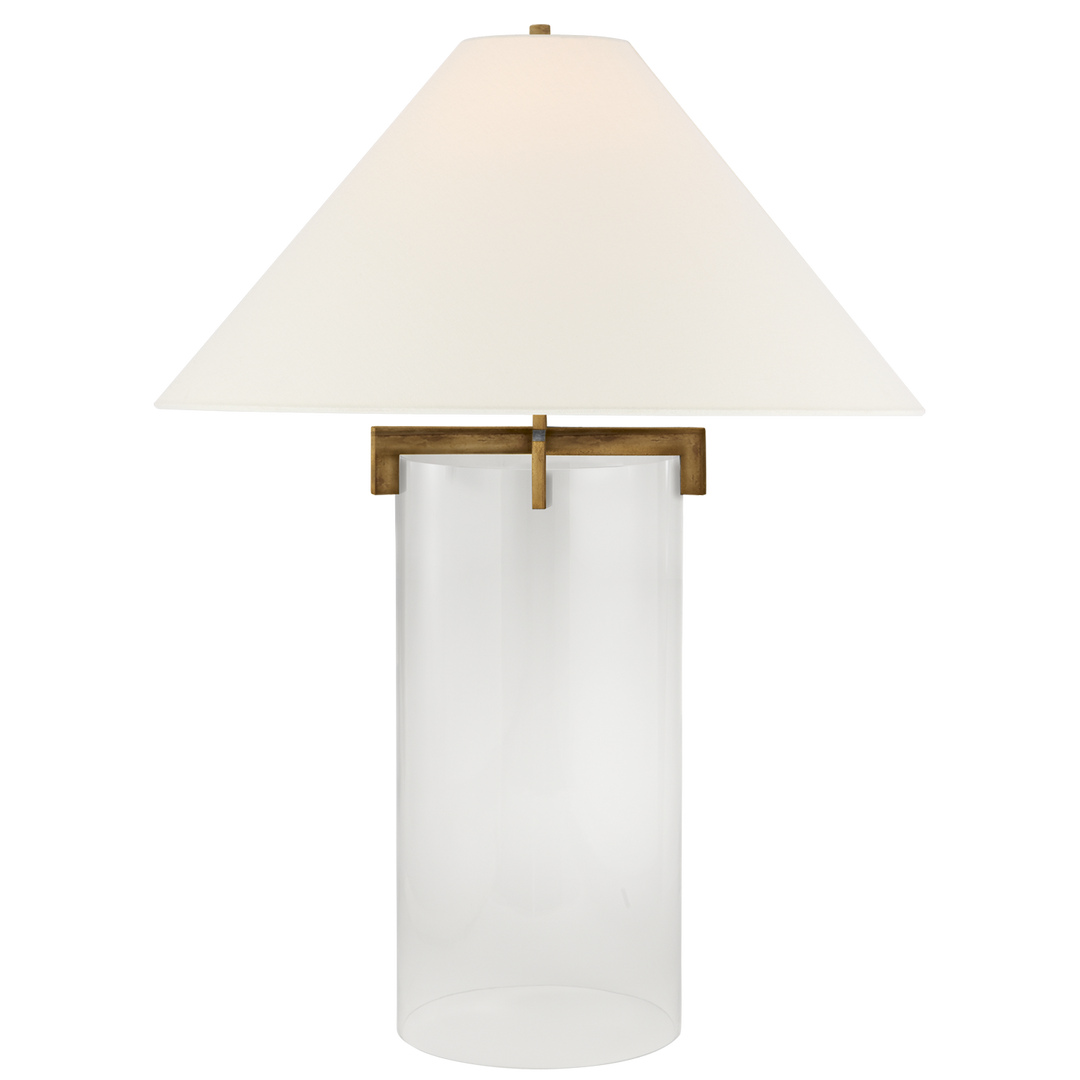 Bailey Table Lamp-Visual Comfort-VISUAL-SP 3015GI/CG-L-Table LampsGilded Iron-Linen Shade-2-France and Son