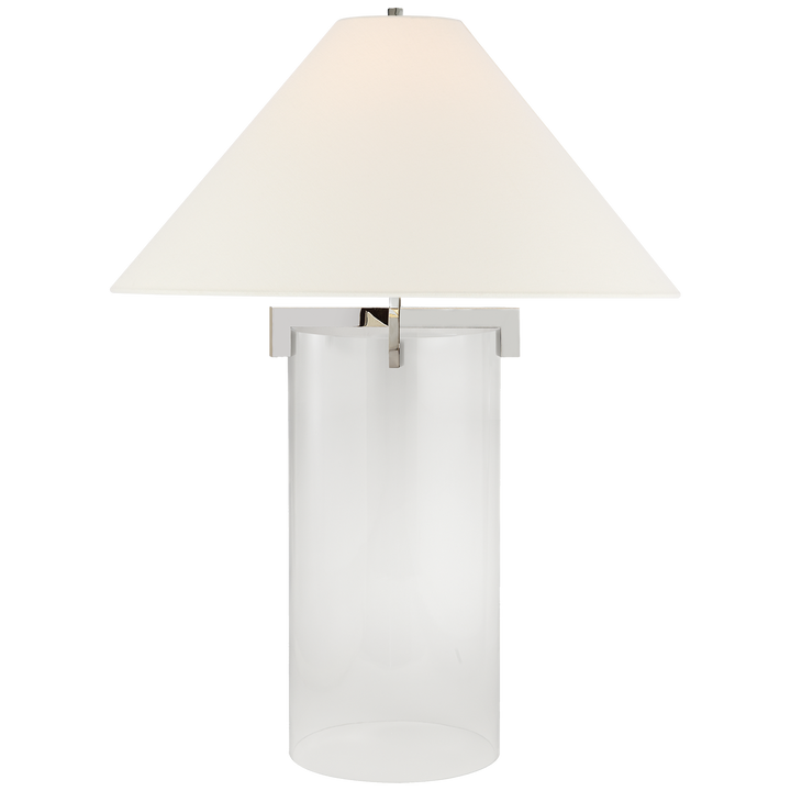 Bailey Table Lamp-Visual Comfort-VISUAL-SP 3015PN/CG-L-Table LampsPolished Nickel-Linen Shade-1-France and Son