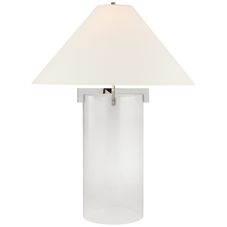 Bailey Table Lamp-Visual Comfort-VISUAL-SP 3015PN/CG-L-Table LampsPolished Nickel-Linen Shade-1-France and Son