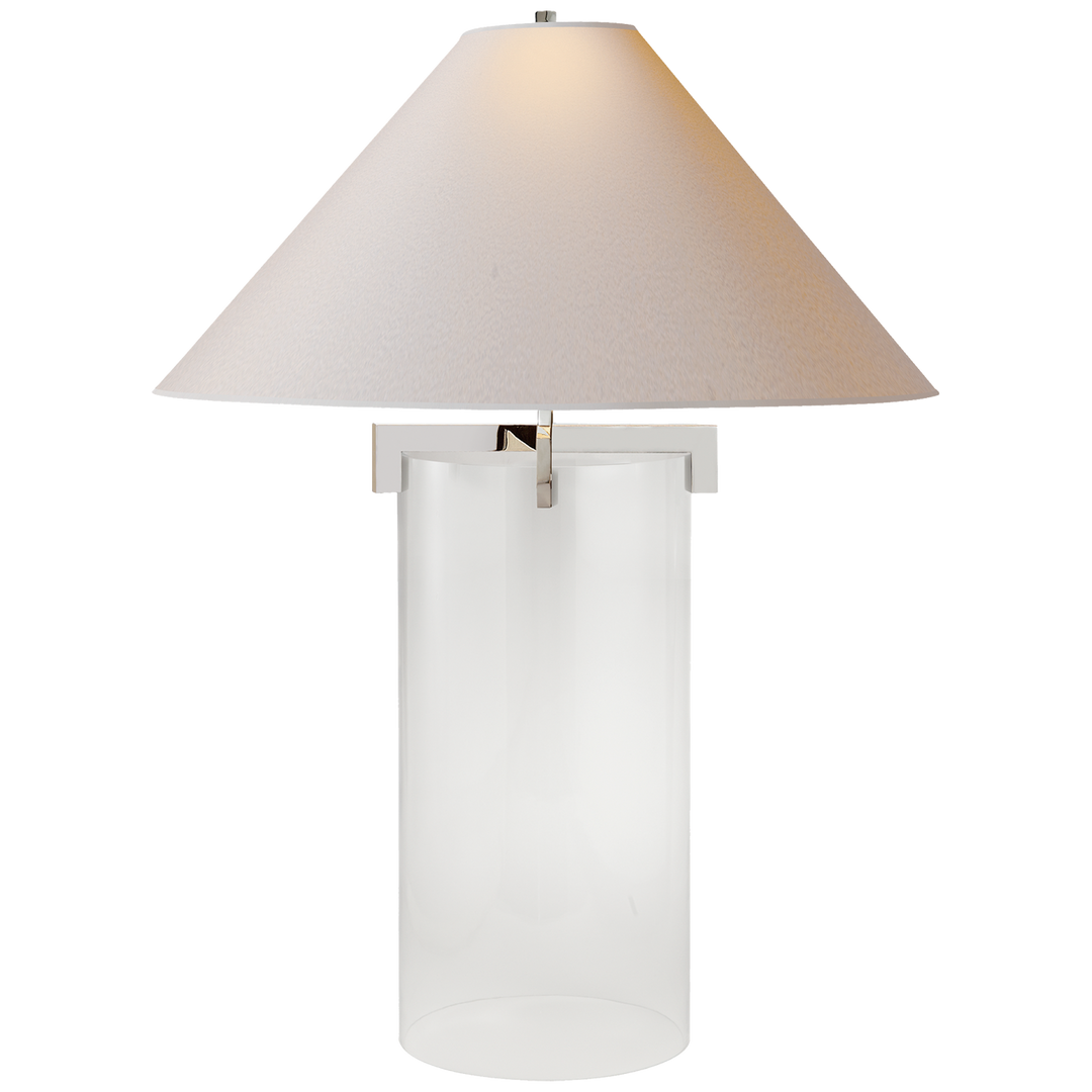 Bailey Table Lamp-Visual Comfort-VISUAL-SP 3015PN/CG-NP-Table LampsPolished Nickel-Natural Paper Shade-4-France and Son