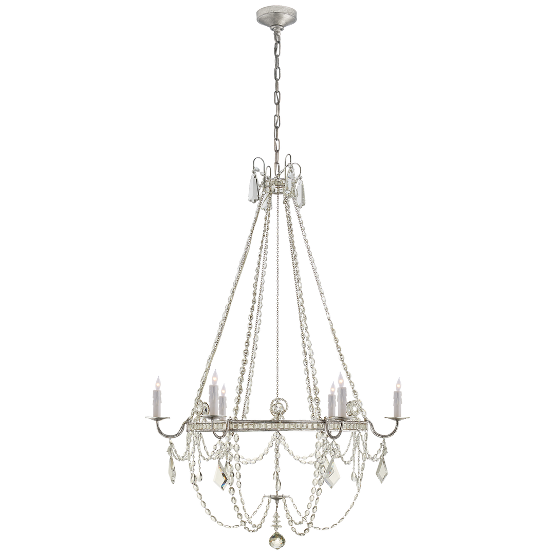 Saphira Chandelier-Visual Comfort-VISUAL-SP 5031BSL-CG-ChandeliersMedium-Burnished Silver Leaf-4-France and Son