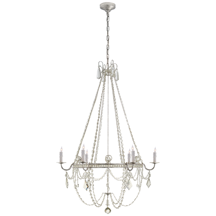 Saphira Chandelier-Visual Comfort-VISUAL-SP 5031BSL-CG-ChandeliersMedium-Burnished Silver Leaf-4-France and Son