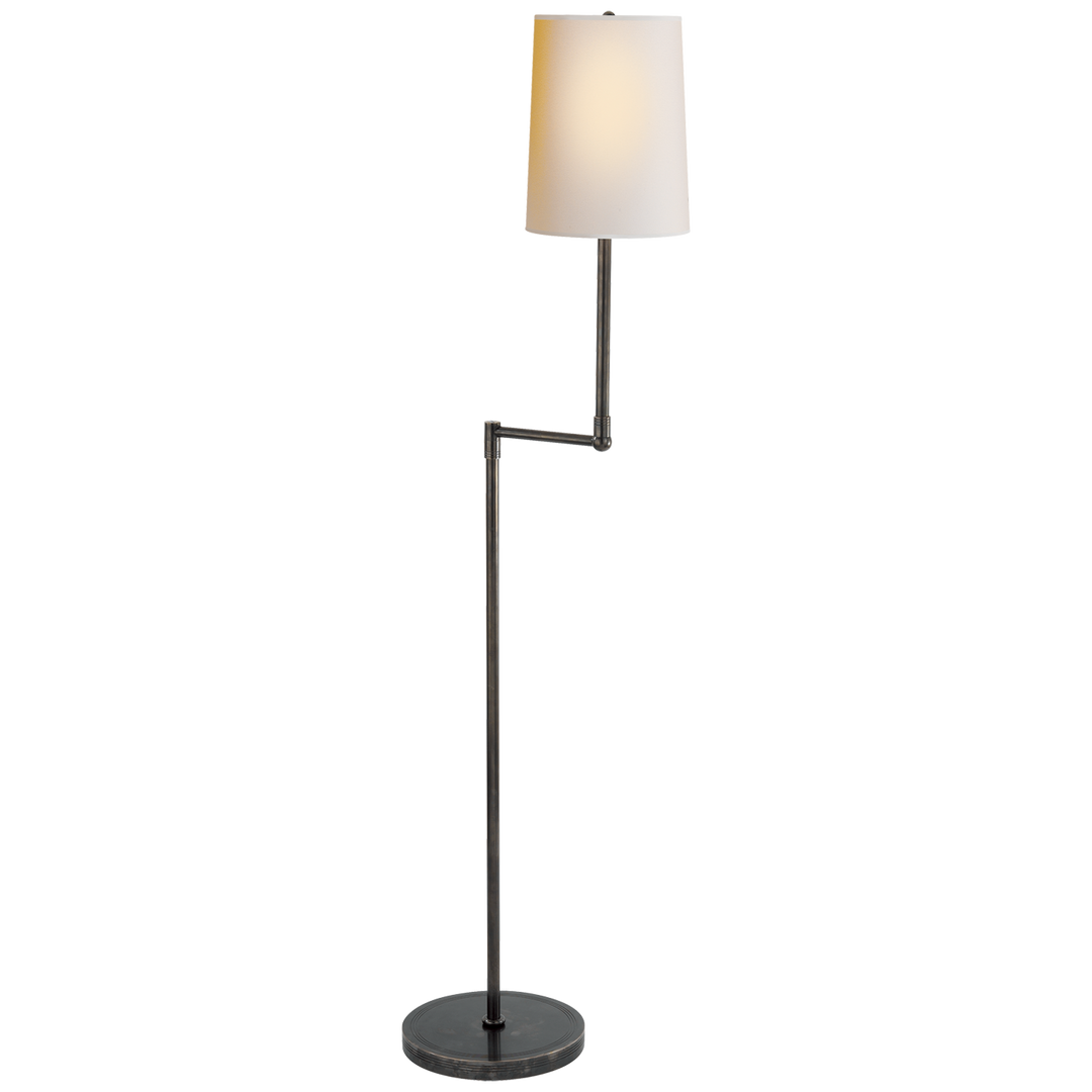 Ziziby Pivoting Floor Lamp with Natural Paper Shade-Visual Comfort-VISUAL-TOB 1012BZ-NP-Floor LampsBronze-3-France and Son
