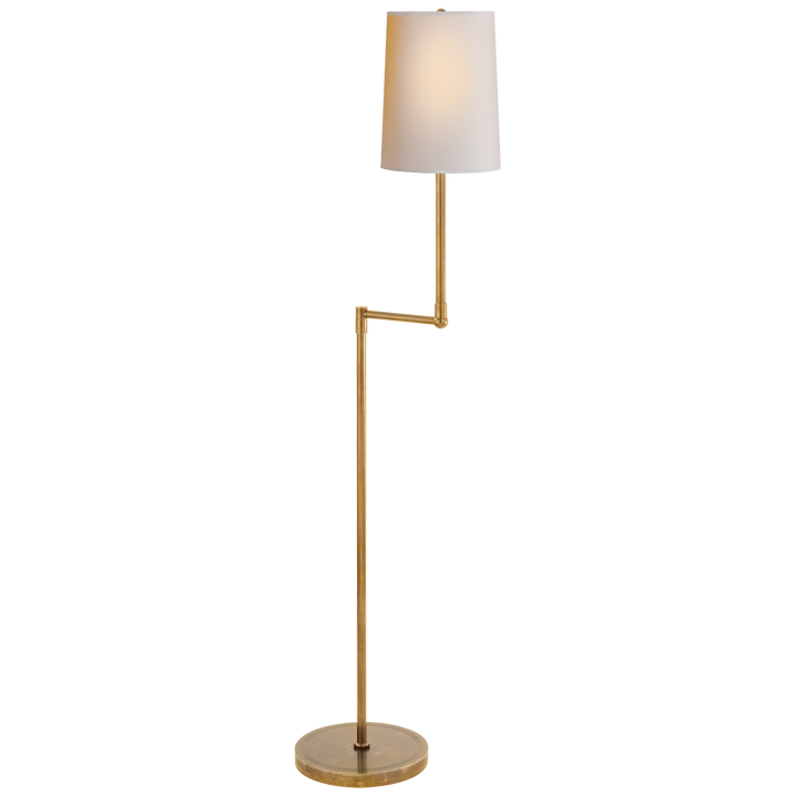 Ziziby Pivoting Floor Lamp with Natural Paper Shade-Visual Comfort-VISUAL-TOB 1012HAB-NP-Floor LampsHand-Rubbed Antique Brass-2-France and Son