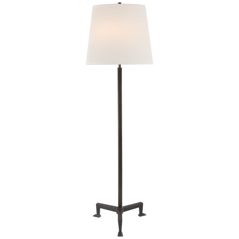 Parisa Floor Lamp-Visual Comfort-VISUAL-TOB 1152AI-L-Floor LampsAged Iron-Linen Shade-2-France and Son