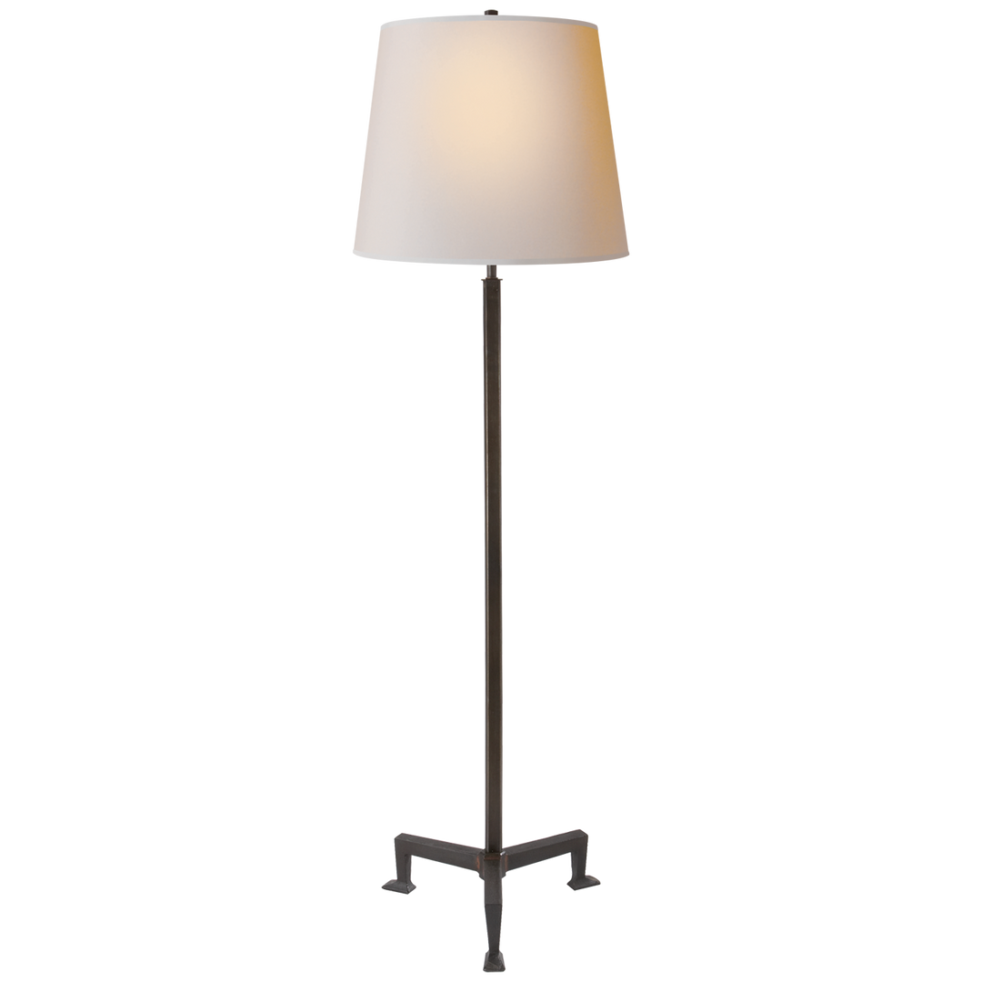 Parisa Floor Lamp-Visual Comfort-VISUAL-TOB 1152AI-NP-Floor LampsAged Iron-Natural Paper Shade-4-France and Son