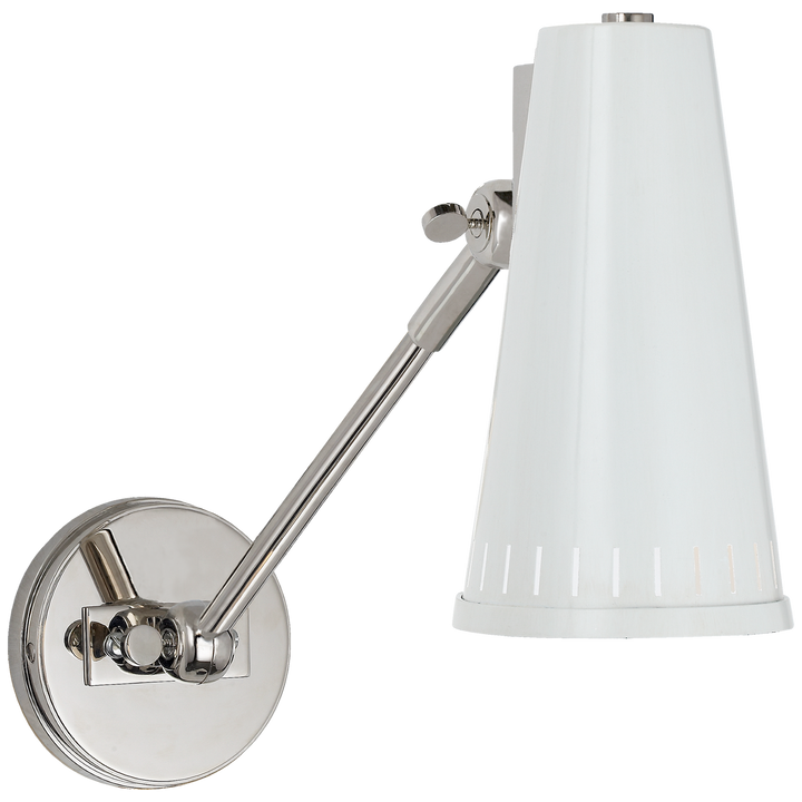 Antonio Adjustable Wall Lamp-Visual Comfort-VISUAL-TOB 2065PN-AW-Wall LightingOne Arm-Polished Nickel-Antique White-3-France and Son