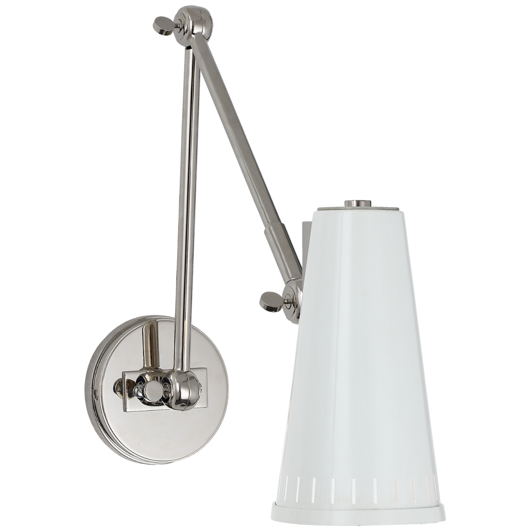 Antonio Adjustable Wall Lamp-Visual Comfort-VISUAL-TOB 2066PN-AW-Wall LightingTwo Arm-Polished Nickel-Antique White-8-France and Son