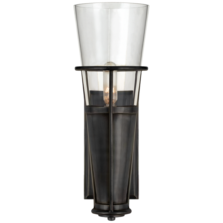 Rudyard Single Sconce-Visual Comfort-VISUAL-TOB 2751BZ-CG-Wall LightingBronze-Clear Glass-1-France and Son