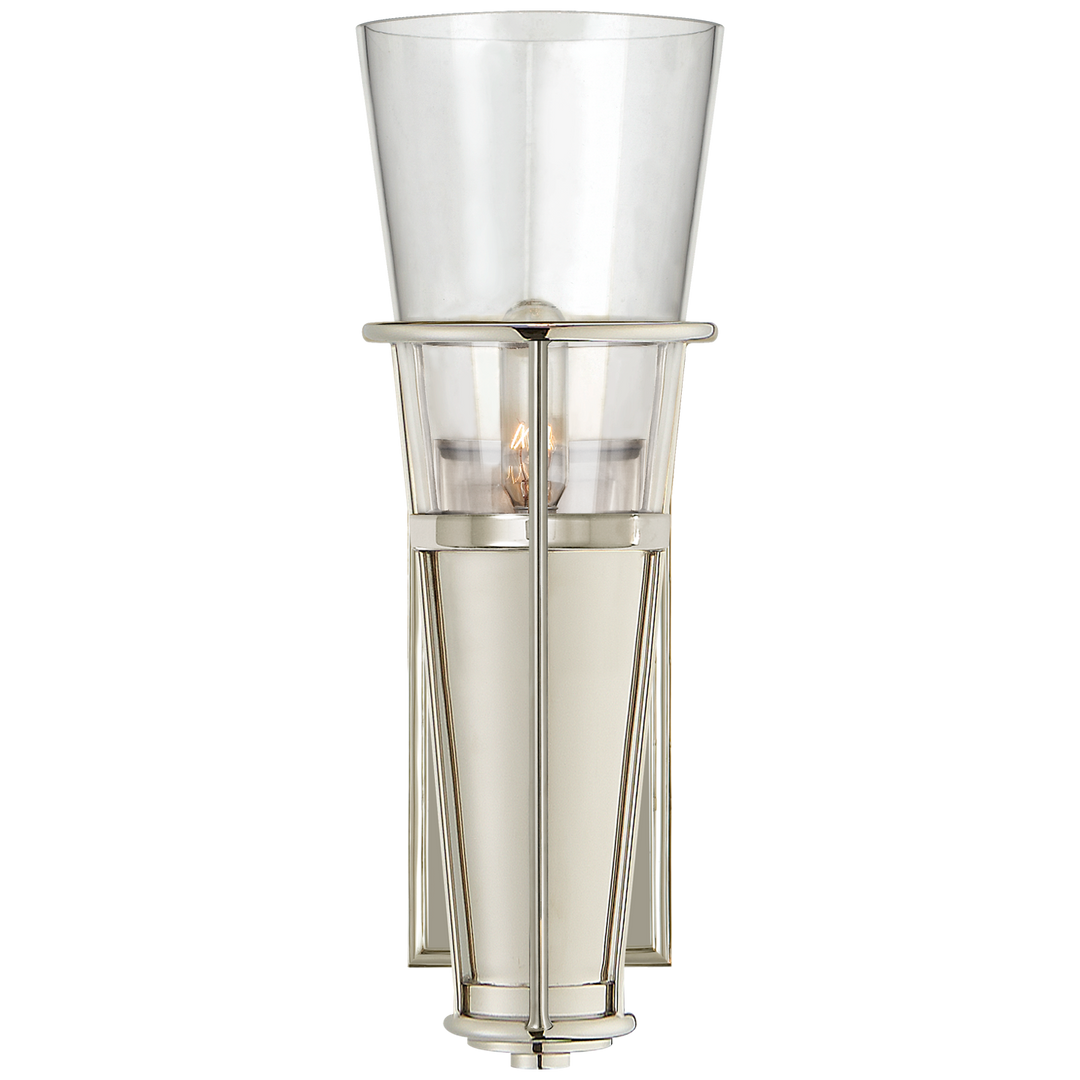 Rudyard Single Sconce-Visual Comfort-VISUAL-TOB 2751PN-CG-Wall LightingPolished Nickel-Clear Glass-7-France and Son