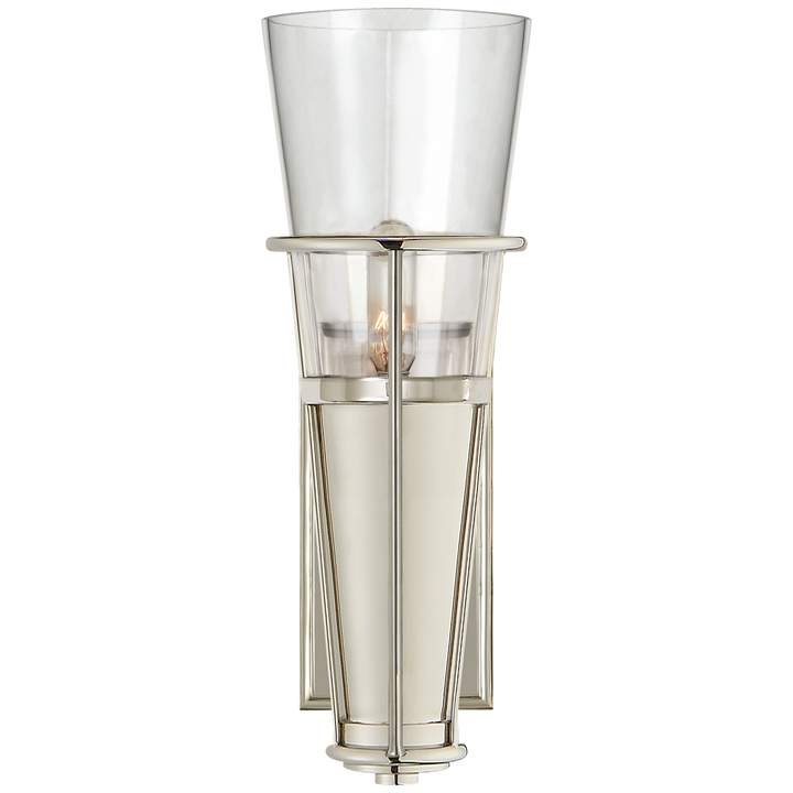 Rudyard Single Sconce-Visual Comfort-VISUAL-TOB 2751PN-CG-Wall LightingPolished Nickel-Clear Glass-7-France and Son