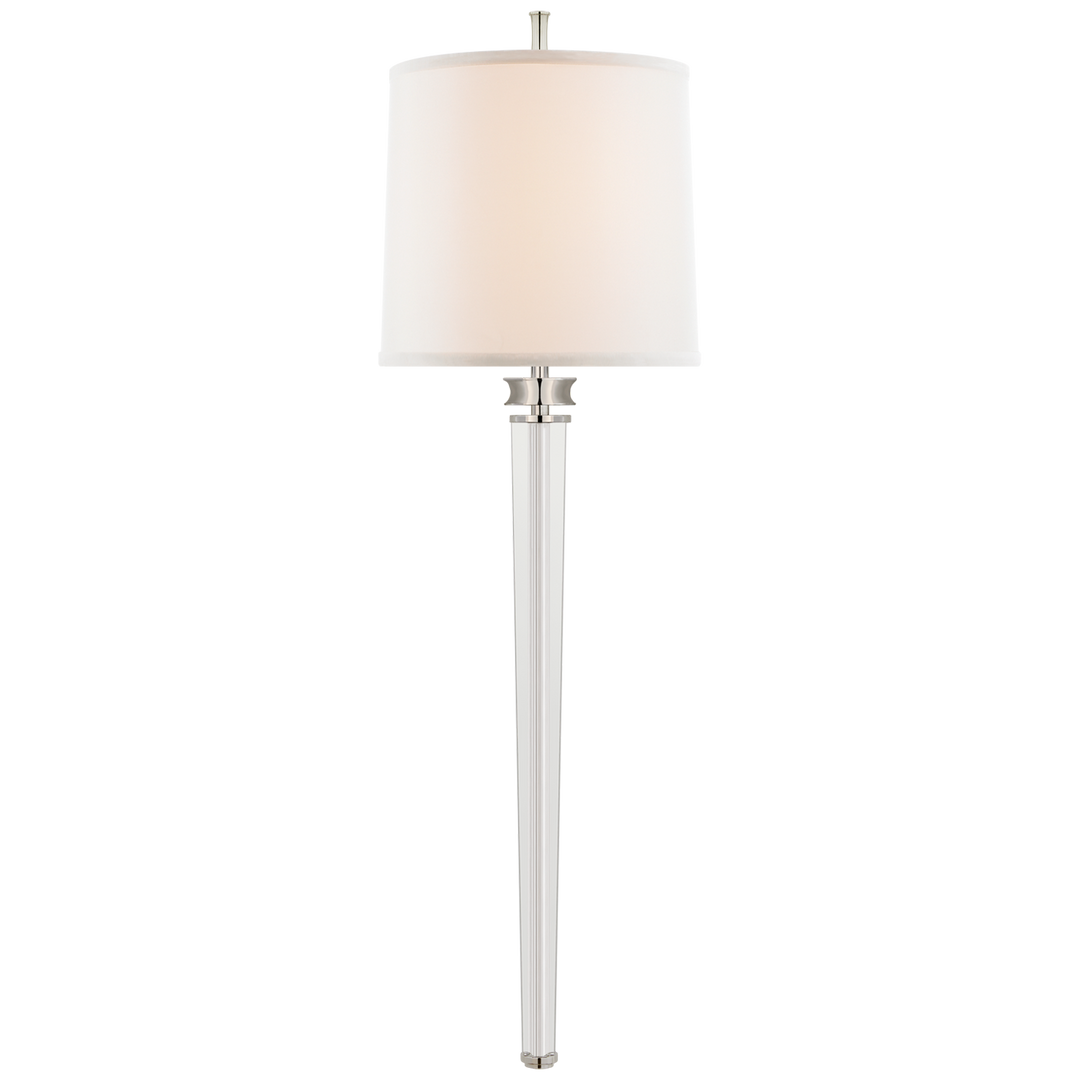 Laura Large Tail Sconce-Visual Comfort-VISUAL-TOB 2943PN-L-Wall LightingPolished Nickel and Crystal-3-France and Son