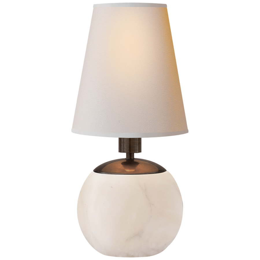 Tiny Tress Round Accent Lamp-Visual Comfort-VISUAL-TOB 3051ALB-NP-Table LampsAlabaster-1-France and Son