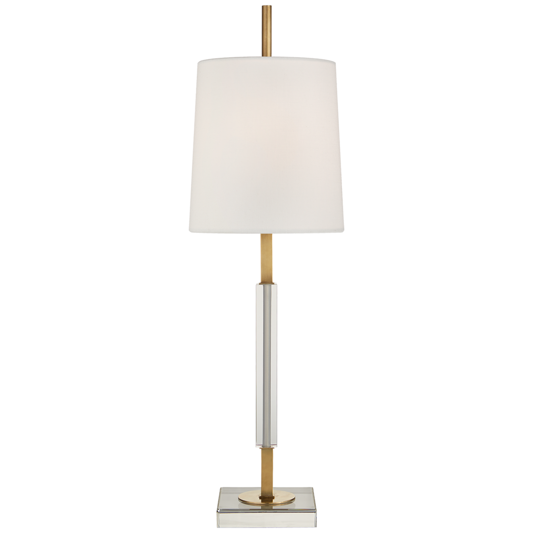 Lipton Medium Table Lamp-Visual Comfort-VISUAL-TOB 3627HAB/CG-L-Table LampsHand-Rubbed Antique Brass with Crystal-3-France and Son