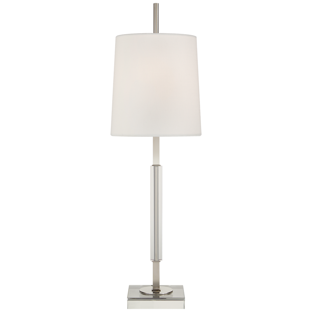 Lipton Medium Table Lamp-Visual Comfort-VISUAL-TOB 3627PN/CG-L-Table LampsPolished Nickel with Crystal-4-France and Son