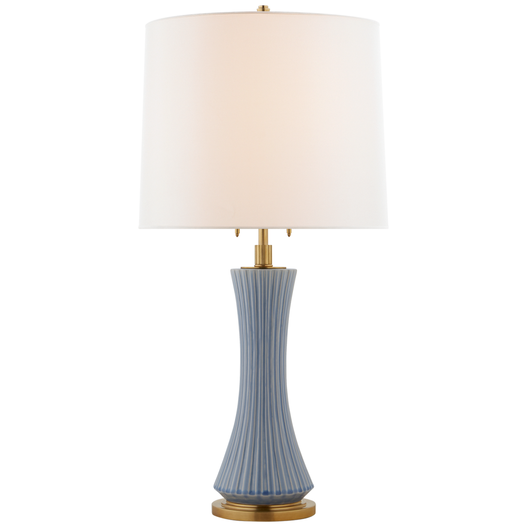 Eleanor Large Table Lamp-Visual Comfort-VISUAL-TOB 3655PBC-L-Table LampsPolar Blue Crackle-3-France and Son