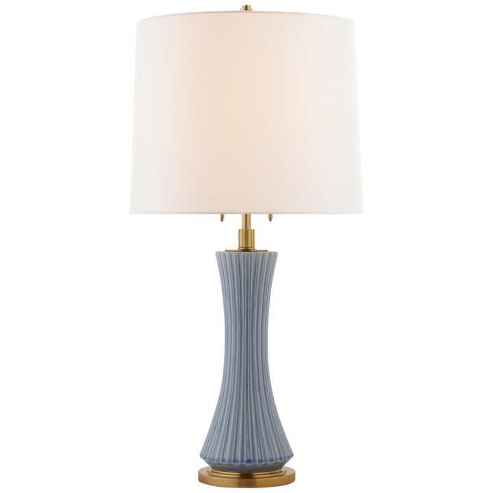 Eleanor Large Table Lamp-Visual Comfort-VISUAL-TOB 3655PBC-L-Table LampsPolar Blue Crackle-3-France and Son