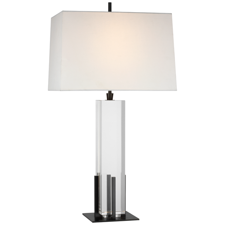 Grace Large Table Lamp-Visual Comfort-VISUAL-TOB 3920CG/BZ-L-Table LampsCrystal and Bronze with Linen Shade-2-France and Son