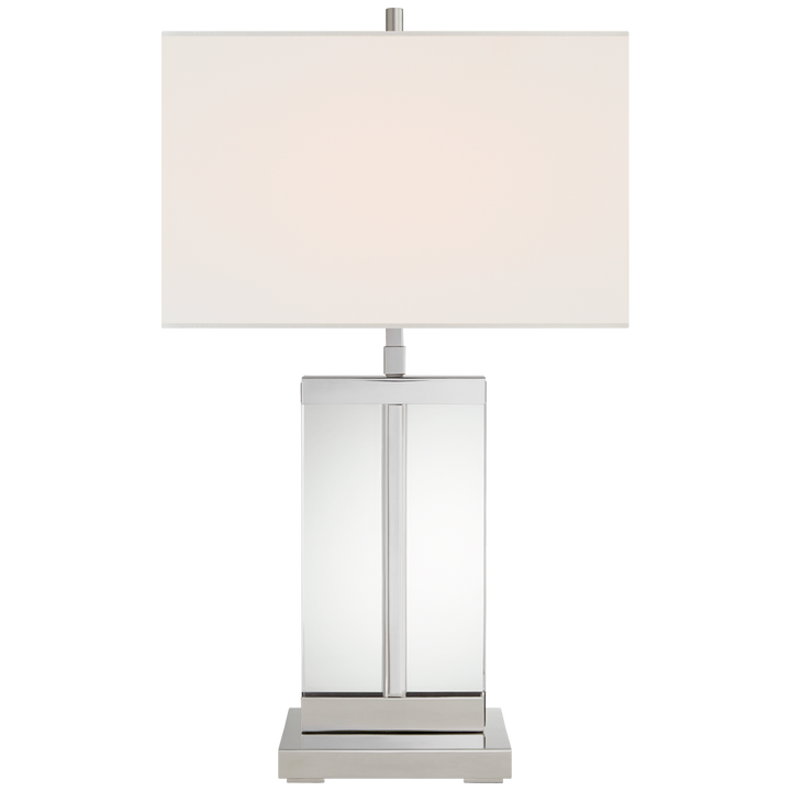 Pamelia Medium Table Lamp-Visual Comfort-VISUAL-TOB 3940PN-L-Table LampsPolished Nickel with Linen Shade-1-France and Son