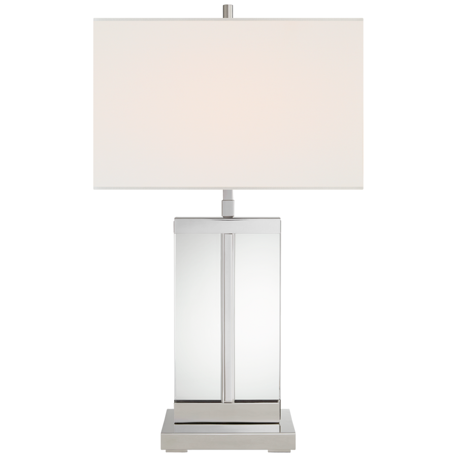 Pamelia Medium Table Lamp-Visual Comfort-VISUAL-TOB 3940PN-L-Table LampsPolished Nickel with Linen Shade-1-France and Son