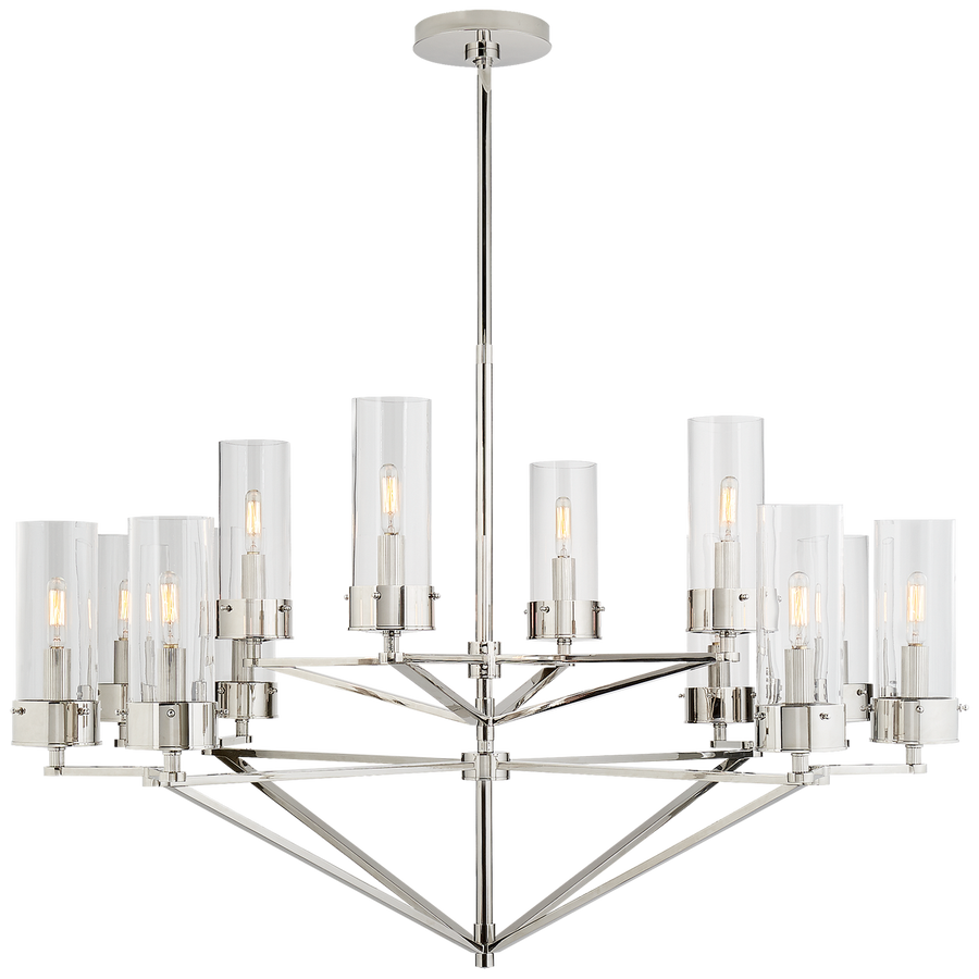 Michael Large Chandelier-Visual Comfort-VISUAL-TOB 5303PN-CG-ChandeliersClear Glass-Polished Nickel-1-France and Son