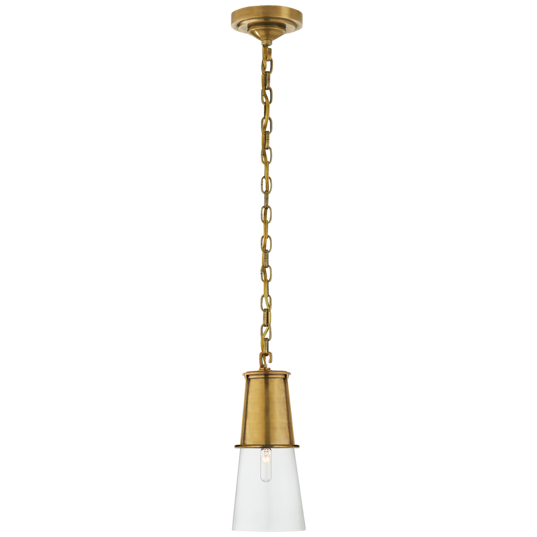 Rudyard Pendant-Visual Comfort-VISUAL-TOB 5751HAB-CG-PendantsSmall-Hand-Rubbed Antique Brass-Clear Glass-3-France and Son