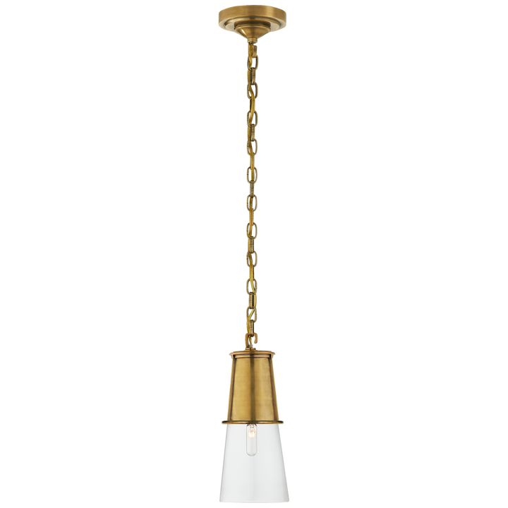 Rudyard Pendant-Visual Comfort-VISUAL-TOB 5751HAB-CG-PendantsSmall-Hand-Rubbed Antique Brass-Clear Glass-3-France and Son