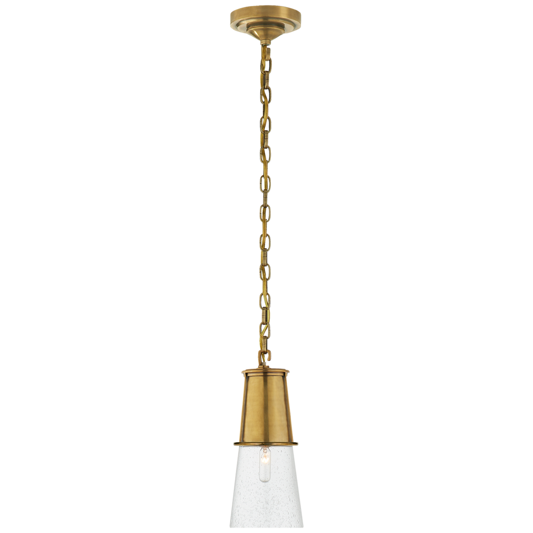 Rudyard Pendant-Visual Comfort-VISUAL-TOB 5751HAB-SG-PendantsSmall-Hand-Rubbed Antique Brass-Seed Glass-6-France and Son