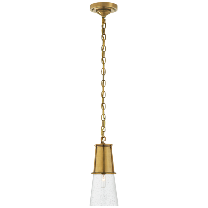 Rudyard Pendant-Visual Comfort-VISUAL-TOB 5751HAB-SG-PendantsSmall-Hand-Rubbed Antique Brass-Seed Glass-6-France and Son