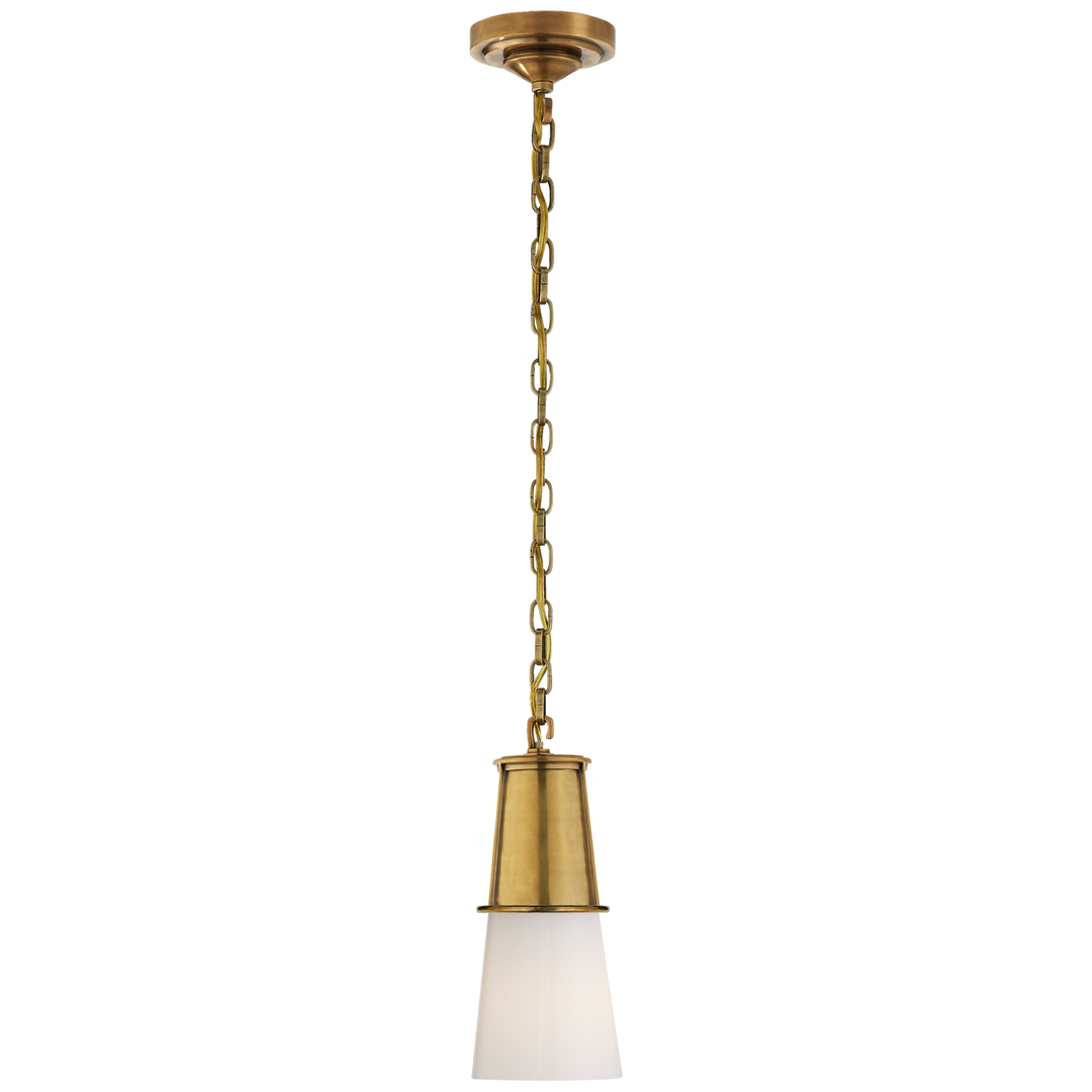 Rudyard Pendant-Visual Comfort-VISUAL-TOB 5751HAB-WG-PendantsSmall-Hand-Rubbed Antique Brass-White Glass-9-France and Son