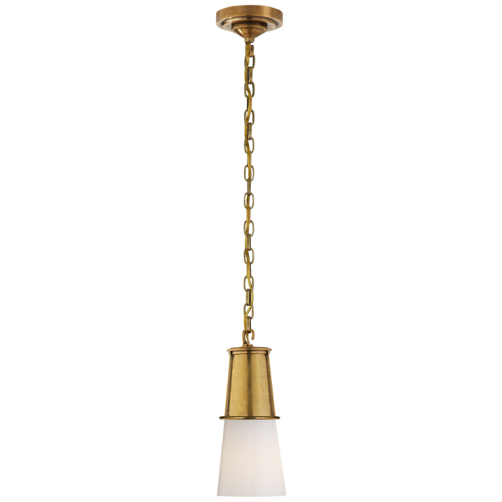 Rudyard Pendant-Visual Comfort-VISUAL-TOB 5751HAB-WG-PendantsSmall-Hand-Rubbed Antique Brass-White Glass-9-France and Son