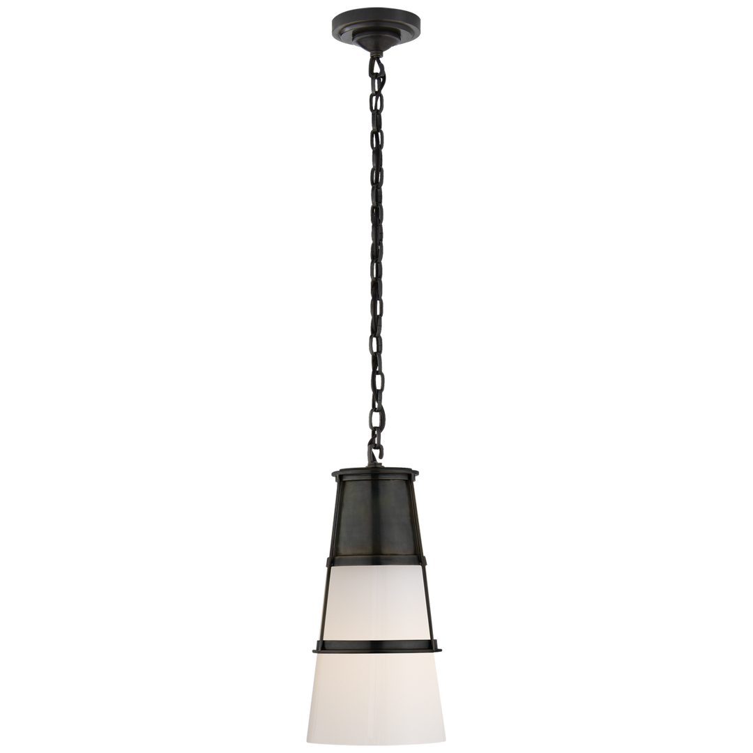 Rudyard Pendant-Visual Comfort-VISUAL-TOB 5752BZ-WG-PendantsMedium-Bronze-White Glass-17-France and Son