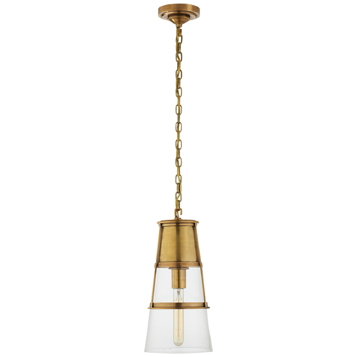 Rudyard Pendant-Visual Comfort-VISUAL-TOB 5752HAB-CG-PendantsMedium-Hand-Rubbed Antique Brass-Clear Glass-12-France and Son