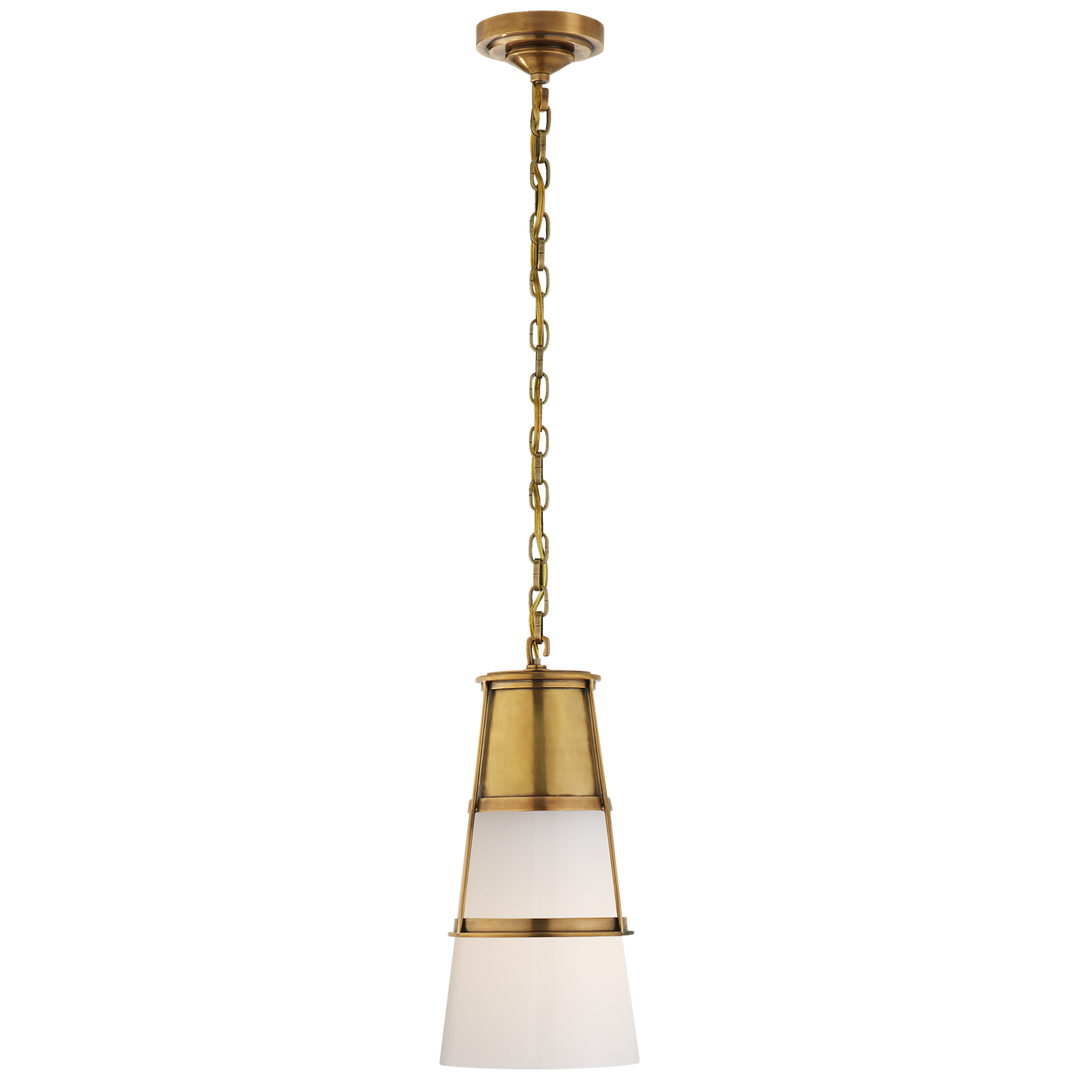 Rudyard Pendant-Visual Comfort-VISUAL-TOB 5752HAB-WG-PendantsMedium-Hand-Rubbed Antique Brass-White Glass-18-France and Son