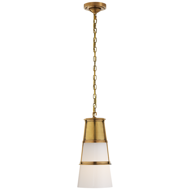 Rudyard Pendant-Visual Comfort-VISUAL-TOB 5752HAB-WG-PendantsMedium-Hand-Rubbed Antique Brass-White Glass-18-France and Son