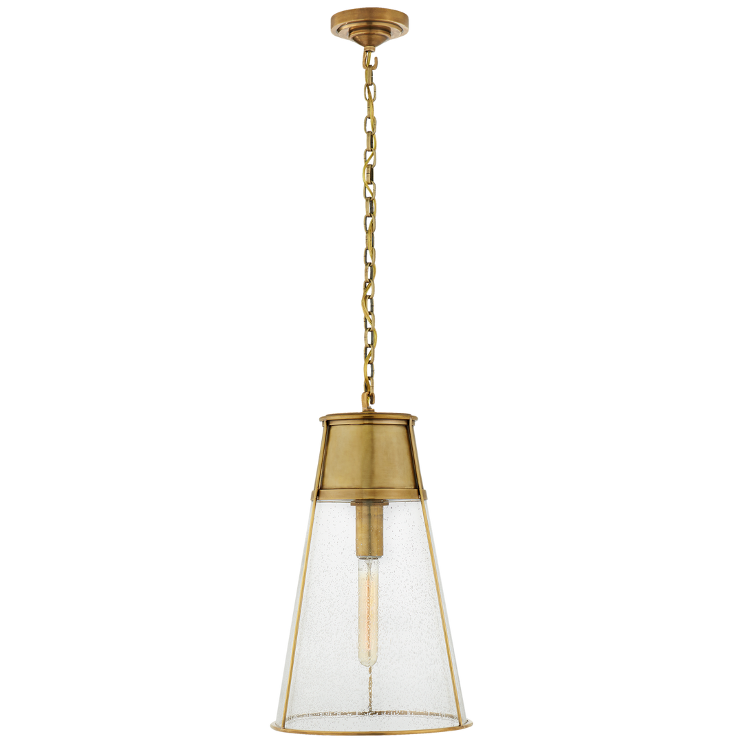 Rudyard Pendant-Visual Comfort-VISUAL-TOB 5753HAB-SG-PendantsLarge-Hand-Rubbed Antique Brass-Seed Glass-24-France and Son