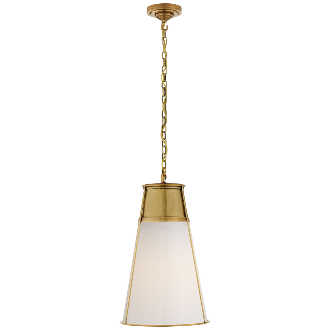 Rudyard Pendant-Visual Comfort-VISUAL-TOB 5753HAB-WG-PendantsLarge-Hand-Rubbed Antique Brass-White Glass-27-France and Son