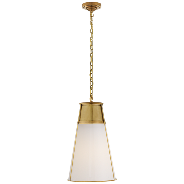 Rudyard Pendant-Visual Comfort-VISUAL-TOB 5753HAB-WG-PendantsLarge-Hand-Rubbed Antique Brass-White Glass-27-France and Son