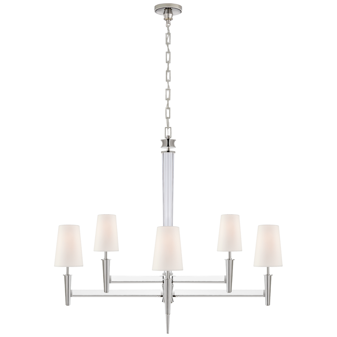 Laura Two Tier Chandelier-Visual Comfort-VISUAL-TOB 5943PN-L-ChandeliersPolished Nickel and Crystal-3-France and Son