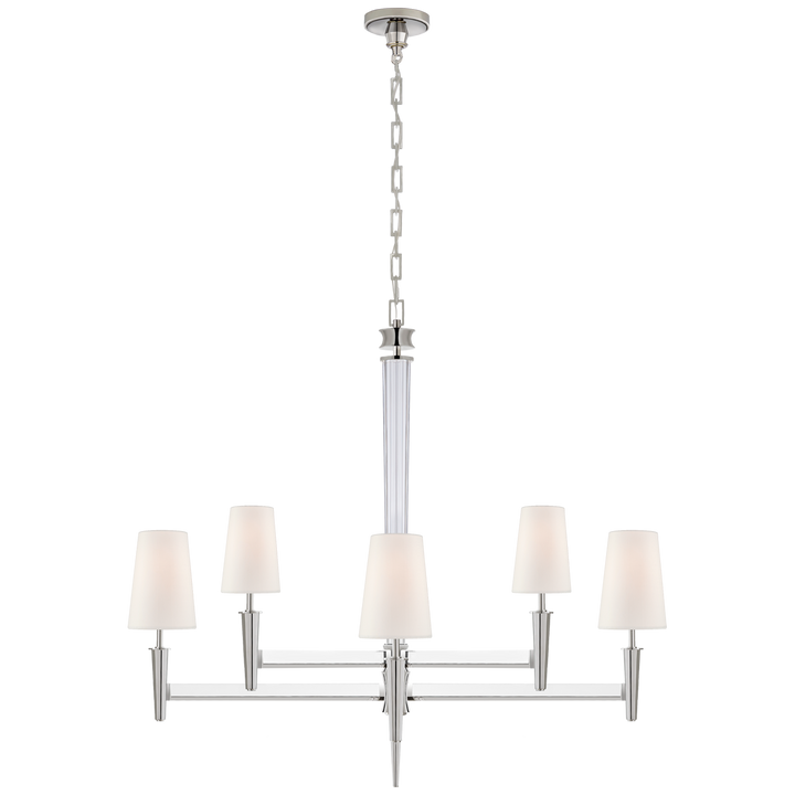 Laura Two Tier Chandelier-Visual Comfort-VISUAL-TOB 5943PN-L-ChandeliersPolished Nickel and Crystal-3-France and Son