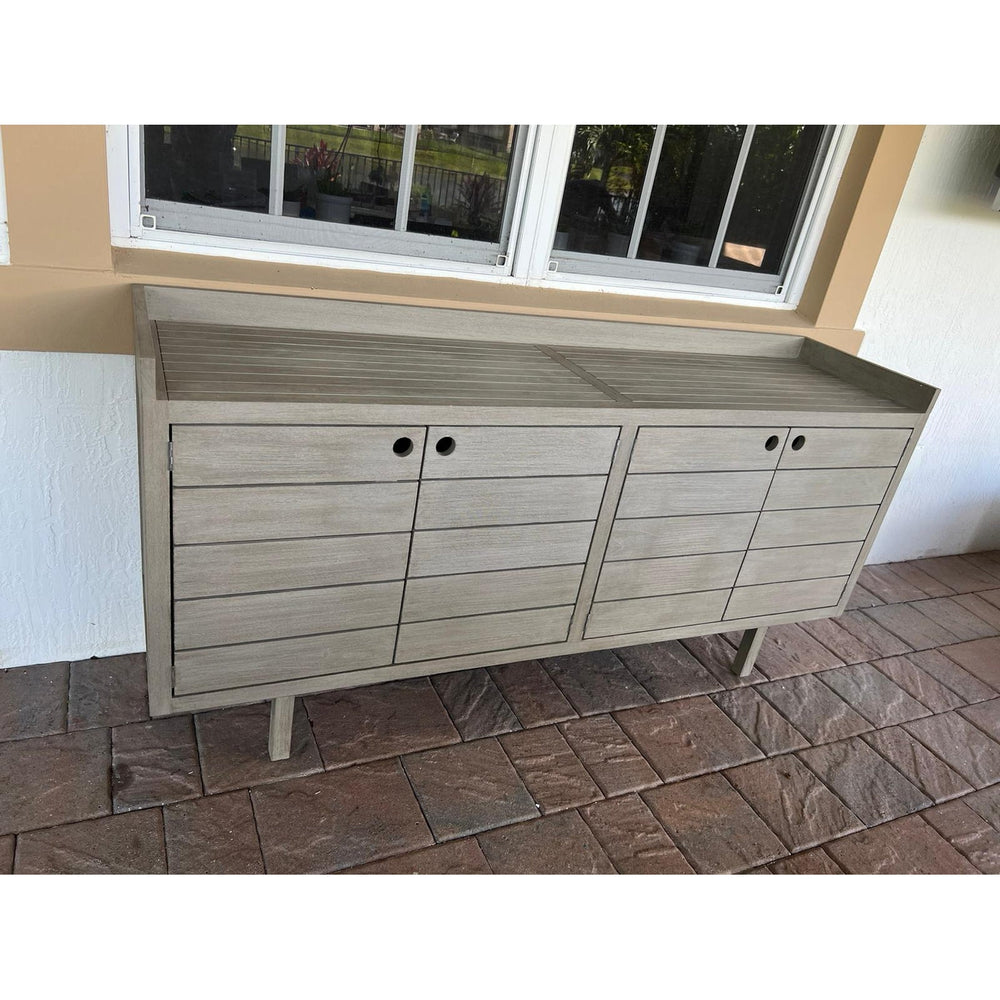 Lula Outdoor Sideboard-Weathered Grey-Four Hands-FH-JSOL-060A-Outdoor Storage-2-France and Son
