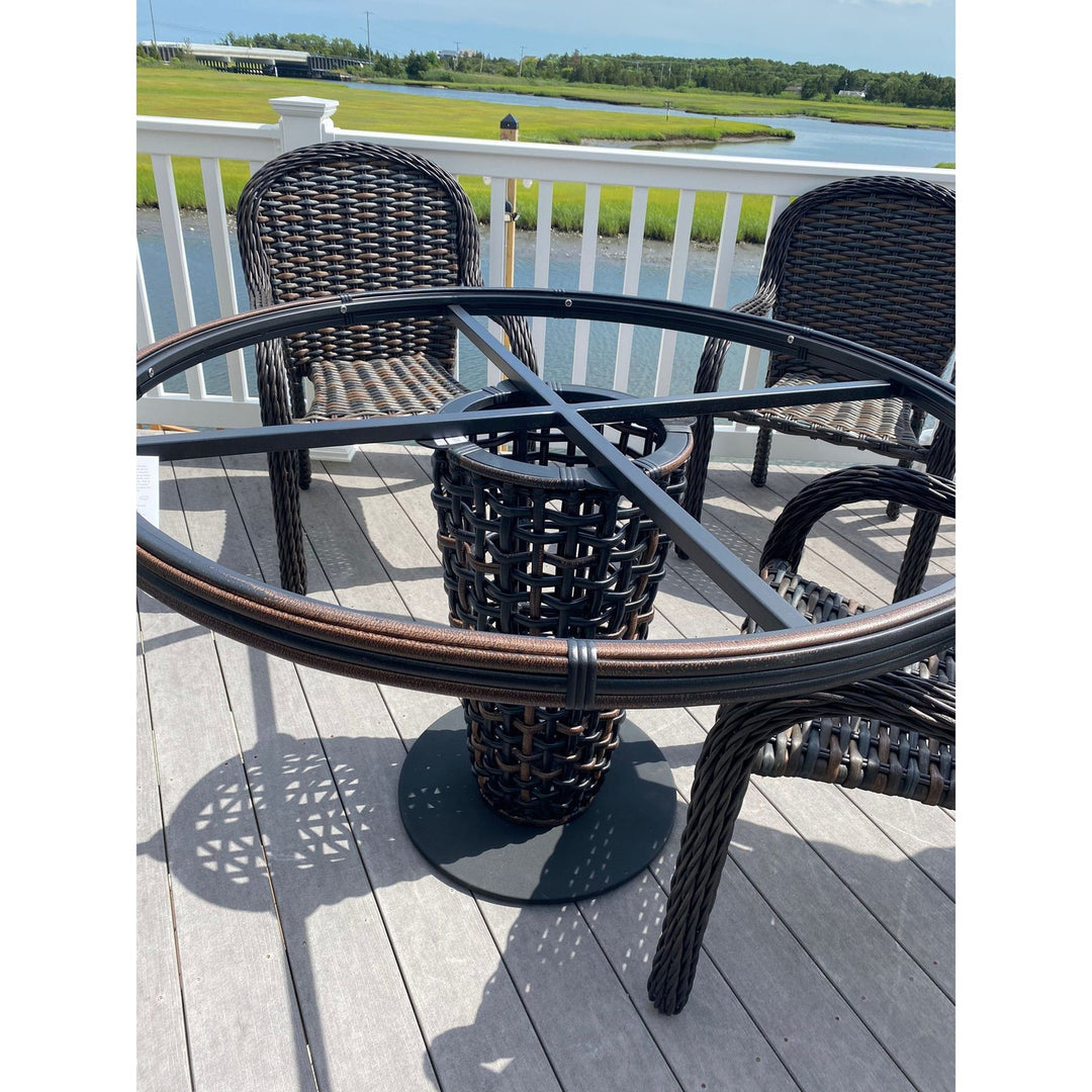 Dynasty Round Dining Table by Skyline Design-Skyline Design-SKYLINE-22461-BM-Set-Outdoor Dining TablesBlack Mushroom-8-France and Son
