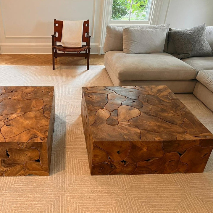 Teak Wood Organic Coffee Table - Square XL-France & Son-FL1470M-Coffee Tables-6-France and Son