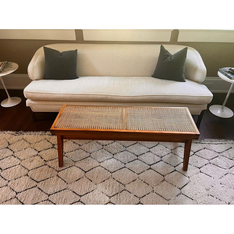 Mid Century Jeanneret Hand Woven Bench - Narrow-France & Son-FL1203NTRL-BenchesNatural-6-France and Son
