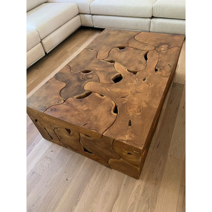 Teak Wood Organic Coffee Table - Rectangle-France & Son-FL1470L-Coffee Tables-5-France and Son