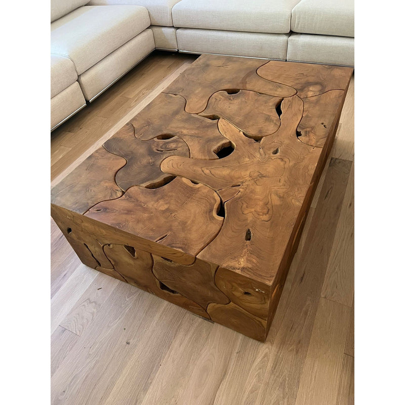 Teak Wood Organic Coffee Table - Rectangle – France & Son