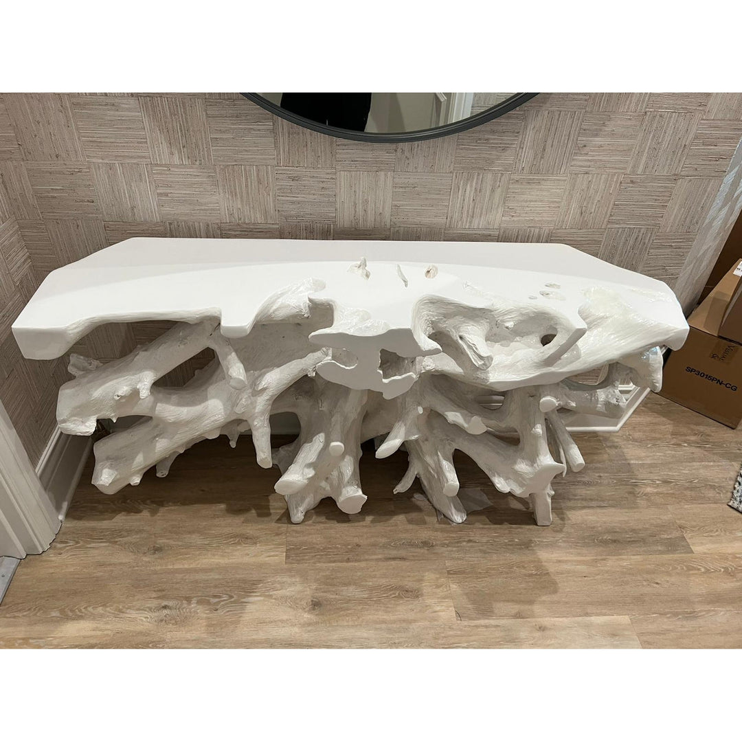 Cast Root Console Table, Gel Coat White-Phillips Collection-PHIL-PH86004-Console Tables-5-France and Son