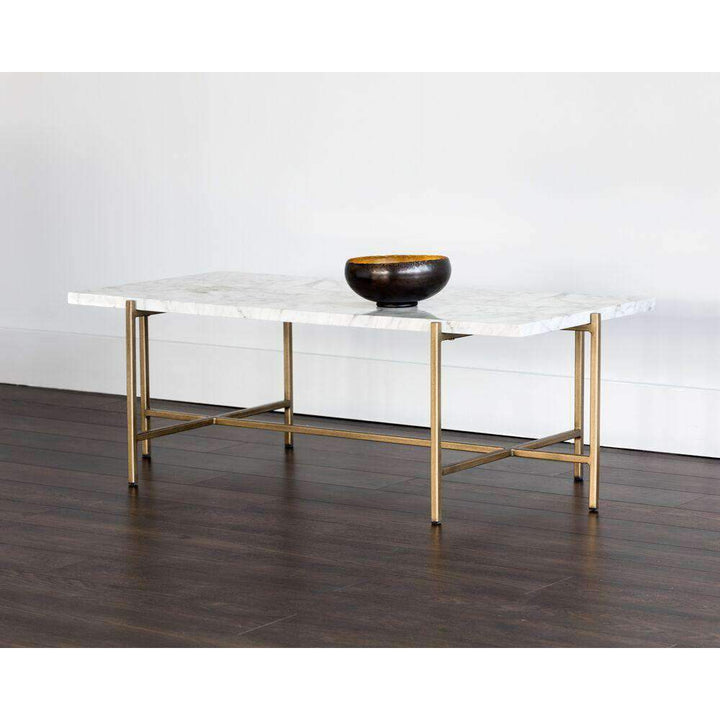 Solana Coffee Table - Rectangular - Marble Look-Sunpan-SUNPAN-102936-Coffee Tables-3-France and Son